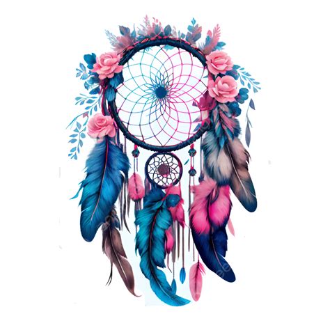 Watercolor Dream Catcher In Blue And Pink, Dreamcatcher, Dream Catcher, Home Deco PNG ...