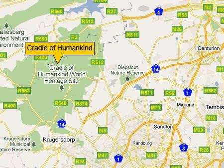 Location of Cradle of Humankind, Gauteng, South Africa | Cradle of humankind, South africa ...