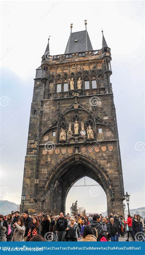 Prague; Czech Republic; October 18, 2017; Old Town Bridge Tower ...