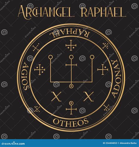 Seal Of Archangel Sandalphon, Gold Sigil Vector Illustration | CartoonDealer.com #254403986