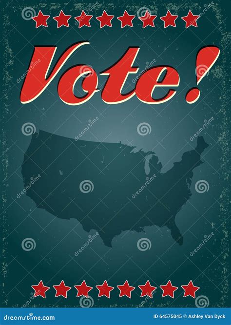 Vote USA poster stock vector. Illustration of outline - 64575045