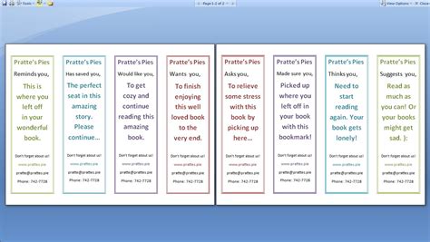 Double Sided Bookmark Template | Free Printable