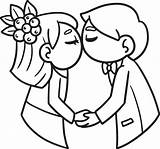 Wedding Kissing Couple Isolated Coloring Page 11770232 Vector Art At  sketch template