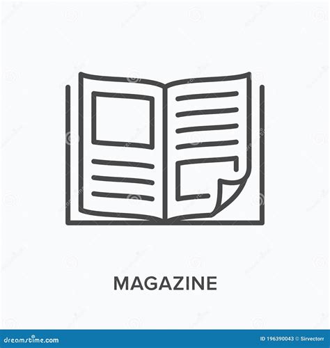 Magazine Flat Line Icon. Vector Outline Illustration of News Brochure ...