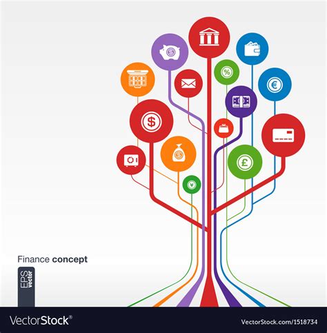 Abstract finance background with lines and circles