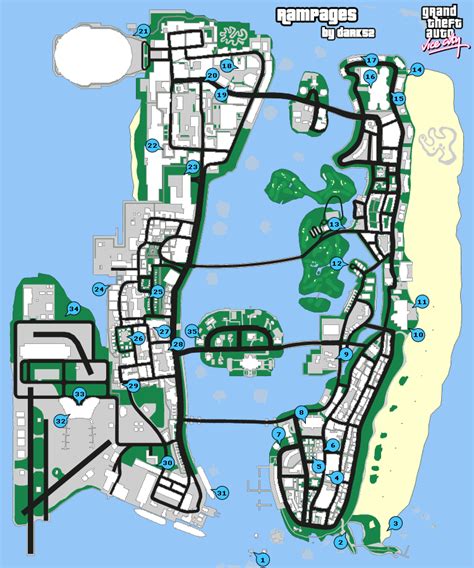 Grand Theft Auto: Vice City Rampages Map Map for PC by dark52 - GameFAQs