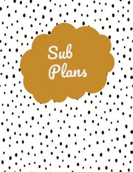 Sub Plans Binder Cover by ABC's and 123's | Teachers Pay Teachers