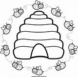 Beehive Coloring Page  Coloring Home sketch template