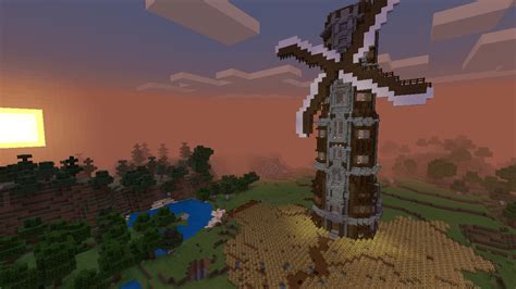 A medieval windmill! : Minecraft