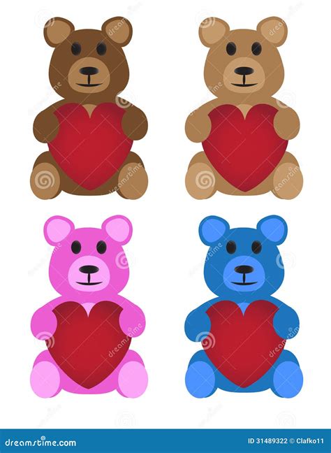 Teddy Bears With Hearts Stock Photography - Image: 31489322