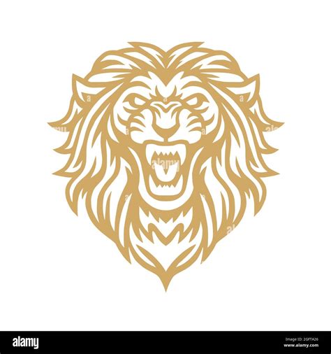 Roaring Lion Gold Logo Mascot Vector Stock Vector Image & Art - Alamy