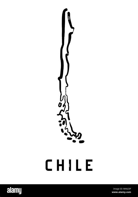 Chile map outline - smooth simplified country shape map vector Stock ...