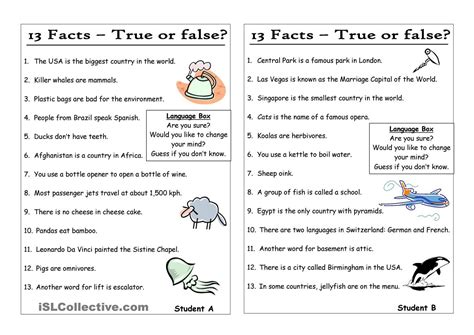 13 Questions (7) - Statements - True or False (Pair work) | English Language, ESL, EFL, Learn ...