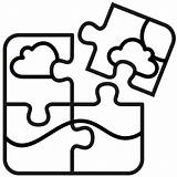 Puzzle Coloring Pieces Pages Piece Autism Clipart Printable Clip  sketch template