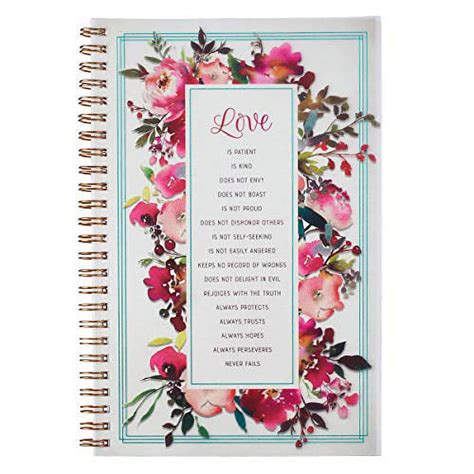 Christian Art Gifts Notebook Love Is Patient Kind I Corinthians 13:4-7 ...