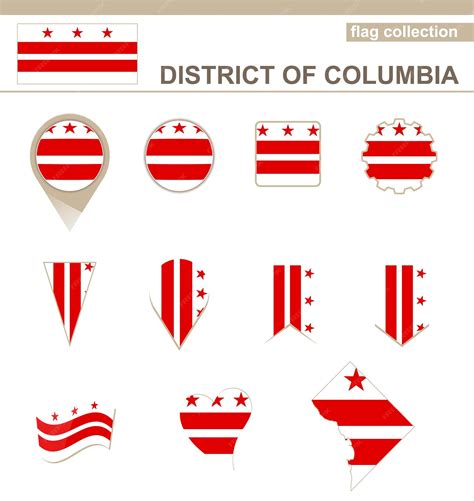 Premium Vector | District of columbia flag collection, usa state, 12 ...