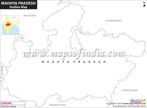 Madhya Pradesh Outline Map, Blank Map of Madhya Pradesh