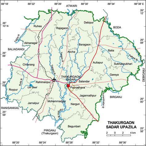 Maps of Bangladesh: Thakurgaon Sadar Upazila