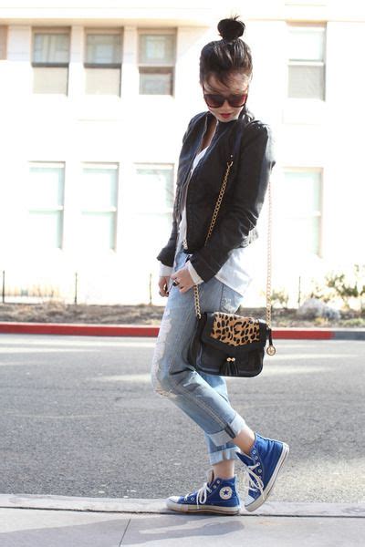 casual chic | Black casual outfits, Blue converse outfit, Boyfriend jeans