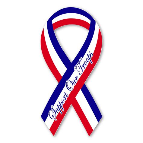 Support Our Troops Red, White, & Blue Ribbon Magnet | Magnet America