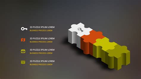 Free Powerpoint Templates with 3D Puzzle Pieces Diagram - Infographicon
