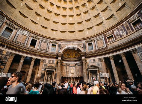 Rome, Italy - October 20, 2018: People Tourists Inside Of Pantheon Stock Photo - Alamy