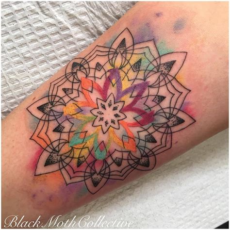 #watercolor #mandala #tattoo #BlackMothCollective #dctattooartist # ...