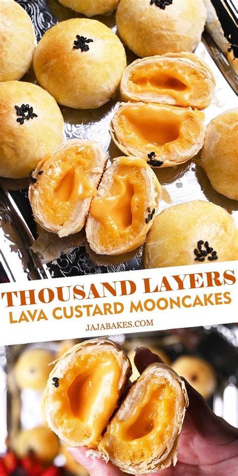 Thousand Layers Lava Custard Mooncakes - Jaja Bakes - jajabakes.com ...