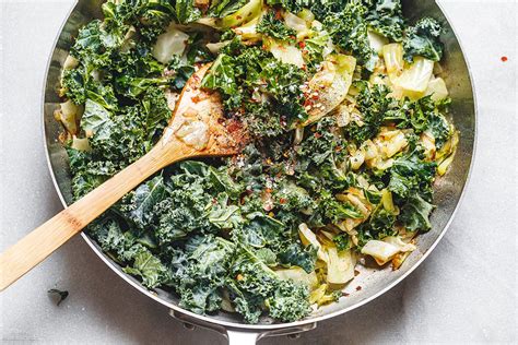 Garlic Sautéed Cabbage Kale Skillet | Kale and cabbage recipe, Sauteed cabbage, Cabbage salad ...