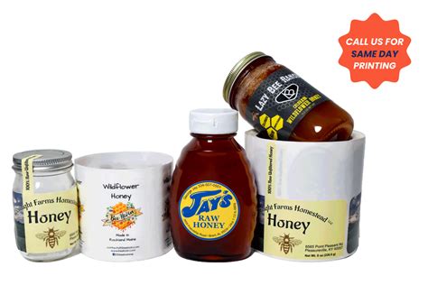 Buy Quality, Custom Honey Labels - Honey Jar Label Printing