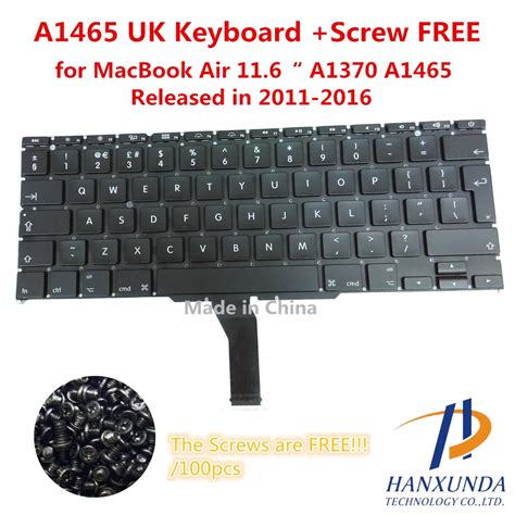 Original A1465 UK keyboard for Macbook Air 11" A1370 A1465 2011 2016 UK ...