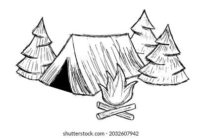 159 Camping Tent Black White Clipart Images, Stock Photos & Vectors ...