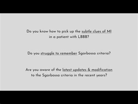 Struggling to remember Sgarbossa Criteria for LBBB ECGs?? Learn the ...