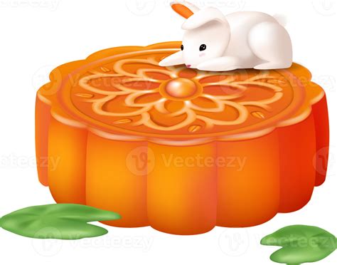 mooncakes top and side view clipart illustration with chinese text ...