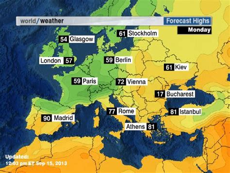 Weather Forecast Europe Tomorrow