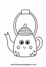 Kettle Coloring Page sketch template