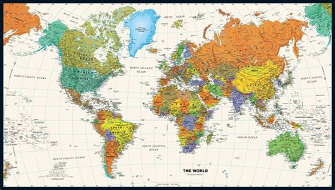 Contemporary World Wall Map | Shop Mapworld