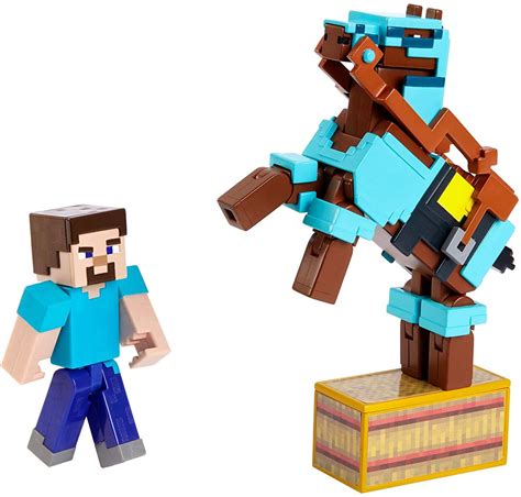 Minecraft Comic Maker Steve Armored Horse 3.25 Action Figure 2-Pack Mattel Toys - ToyWiz