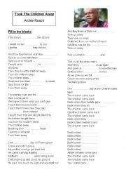 A song : Took the children away - ESL worksheet by casabanglais