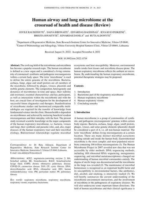 (PDF) Human airway and lung microbiome at the crossroad of health and ...