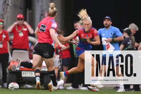 NRLW GRAND FINAL, Jasmin Strange of the Knights celebrates scoring a try during the NRLW Grand