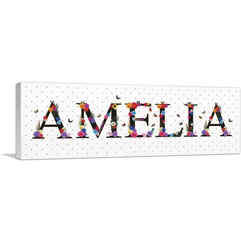 ARTCANVAS Amelia Girls Name Room Decor Canvas Art Print - Etsy