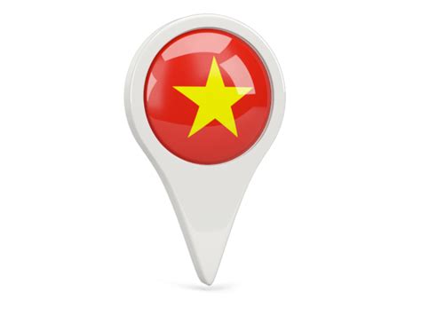 Round pin icon. Illustration of flag of Vietnam