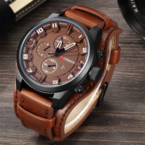 Luxury Brand Army Military Quartz Mens Watches Analog Leather Men Watch ...