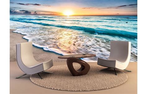 Sunrise over beach Wall Mural