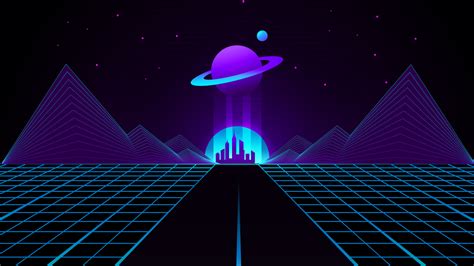 1920x1080 Resolution Synthwave Planet Retro Wave 1080P Laptop Full HD ...