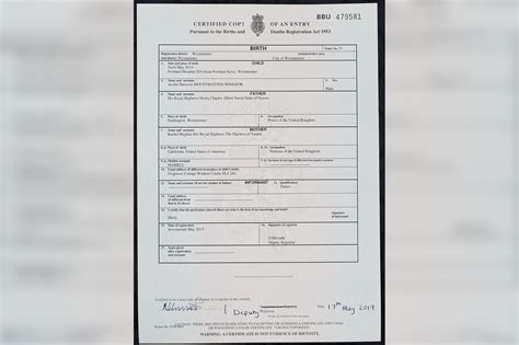 Harry uses 'Royal Highness' on Lilibet Diana's birth certificate ...