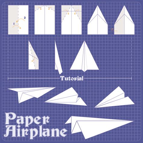 Printable Paper Airplane Folding Template