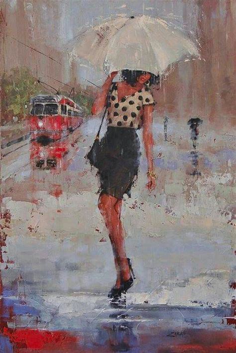 Pin by Damir Lešić on Paths, Roads, People..PRP | Art, Rain art, Rainy day painting