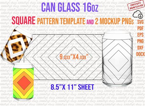 Libbey glass 16 oz template square can glass svg beer glass svg glass can svg can glass wrap svg ...